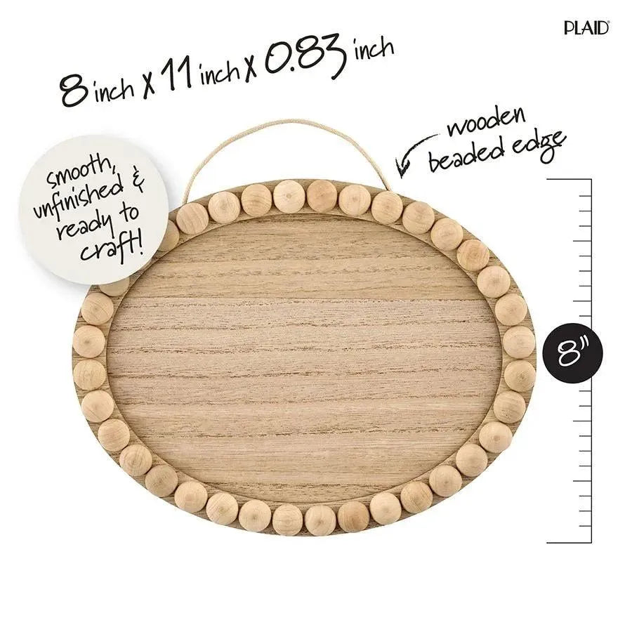 Wood Oval with Beaded Edge -  8" x 11"