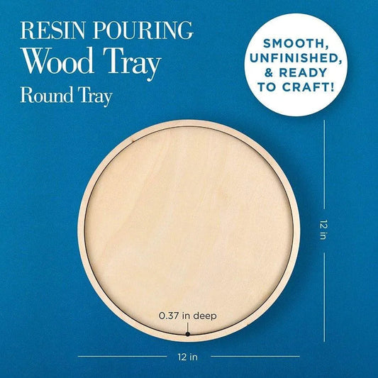 Round Wood Tray - 12"